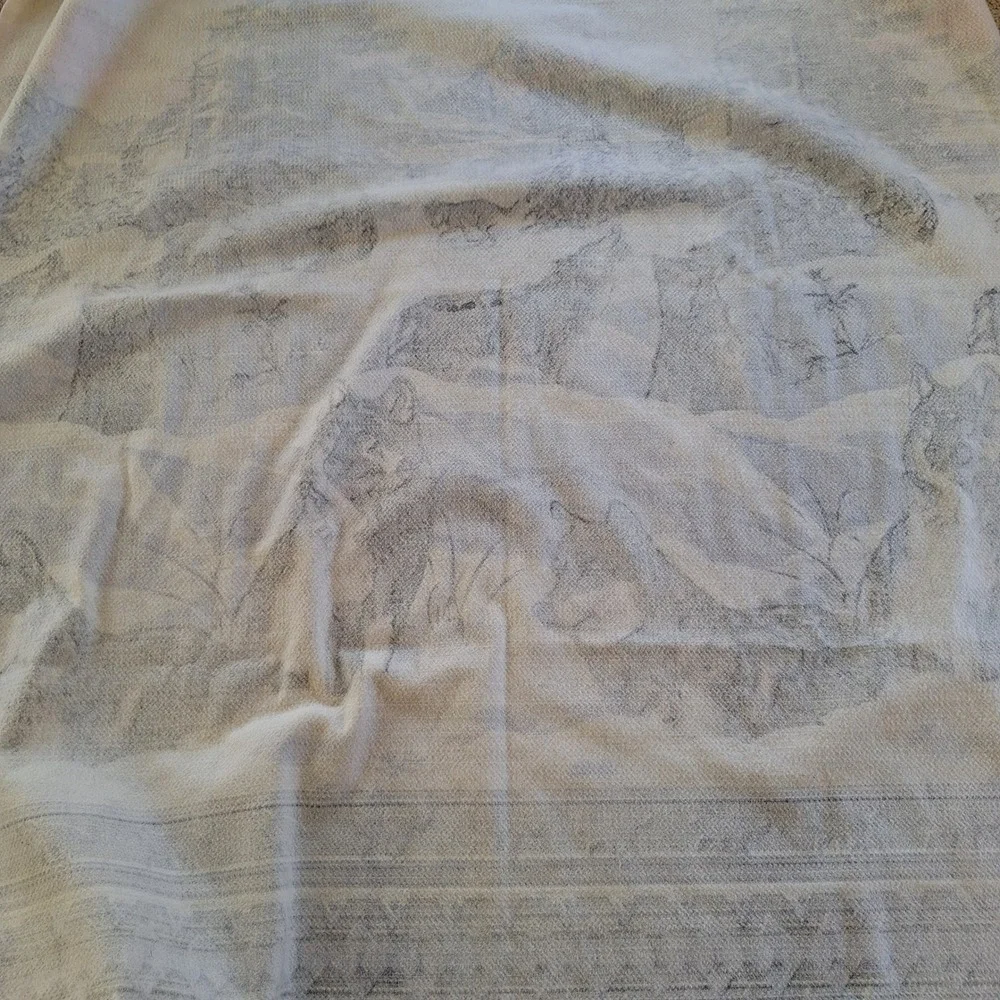 Vintage Nature Wolf Moon Acrylic Blanket Forest Mountains‎ Cabincore